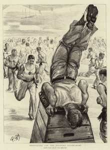Ensaiando para o torneio militar